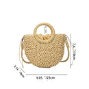 Handwoven Straw Rattan Half-Moon Beach Handbag Large Capacity Women Summer Hollow Out Crossbody Shoulder Bag  crossbody bags