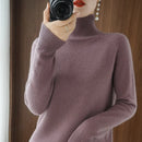 Fashion Basic Autumn Winter  Merino Wool Sweater Mock Neck Cashmere Pullover  Solid Color Soft Long Sleeve Clothing Tops
