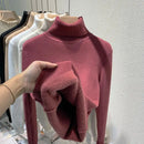 2025 New Thicken High Collar Pullover Women's Sweater Top Winter Warm and Soft Solid Color Inner Wear Bottoming Shirt