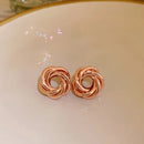 Geometric Multilayer Wrapping Round Circles Twisted Metal Hoop Earrings for Women Gold Color Trendy Charms Fashion Jewelry Gifts