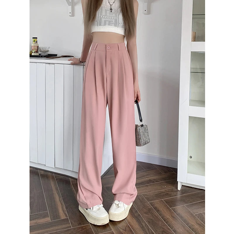 plus Size Women's Casual Loose Wide Leg Pants High Waist Slimming Trousers Versatile Autumn Faion Commute Sle Long Pants