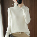 Fashion Basic Autumn Winter  Merino Wool Sweater Mock Neck Cashmere Pullover  Solid Color Soft Long Sleeve Clothing Tops