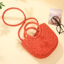 Handwoven Straw Rattan Half-Moon Beach Handbag Large Capacity Women Summer Hollow Out Crossbody Shoulder Bag  crossbody bags