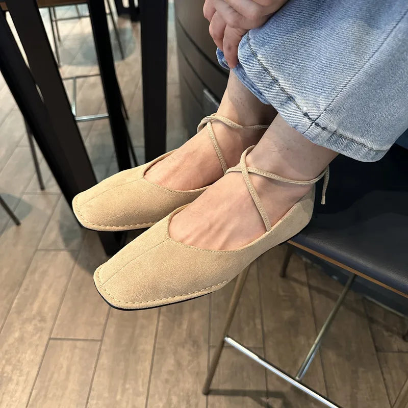 Bailamos  Spring New Brand Women Flats Round Toe Shallow Slip On Ladies Casual Ballet Shoes Soft Leather Eelgant Dress Shoes