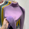 2025 New Thicken High Collar Pullover Women's Sweater Top Winter Warm and Soft Solid Color Inner Wear Bottoming Shirt