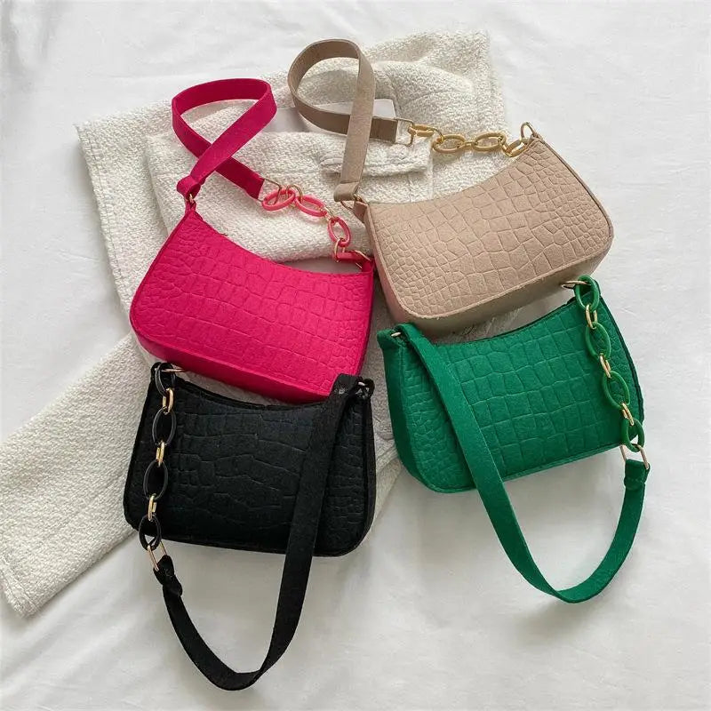 Popular Retro Gentle Temperament Small Square Bag  Autumn Shoulder Handheld Fashion Casual Yankee Underarm Small Square Bag