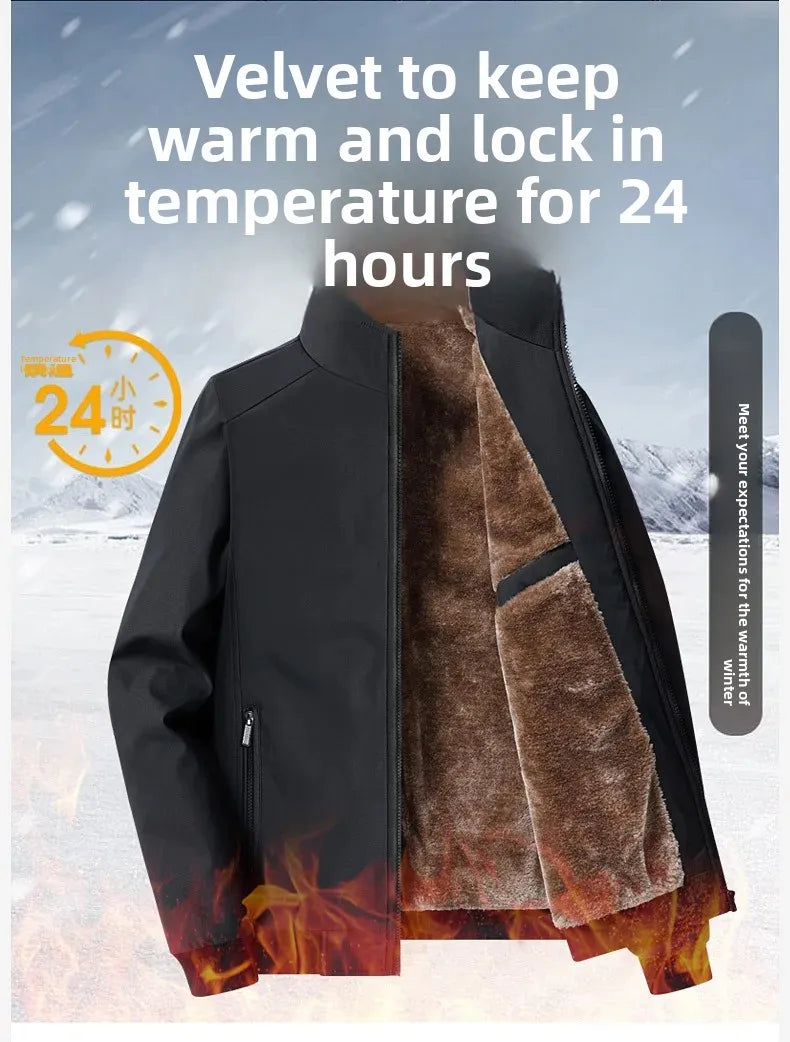 Women's Thickened Fleece-Lined Jacket – Warm and Comfortable for Autumn and Winter, Regular Fit, Chinese Brand Outerwear for Middle-Aged and Elderly Women.