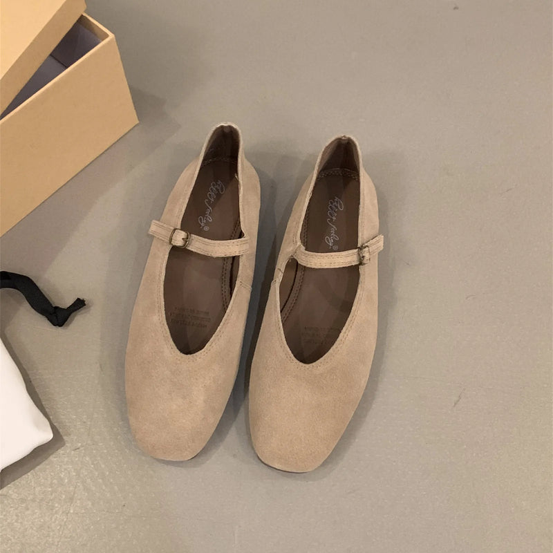 Bailamos  Spring New Brand Women Flats Round Toe Shallow Slip On Ladies Casual Ballet Shoes Soft Leather Eelgant Dress Shoes