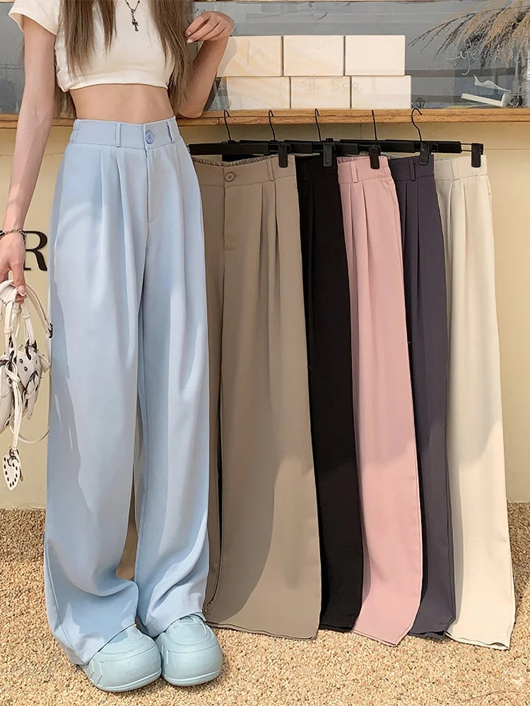 plus Size Women's Casual Loose Wide Leg Pants High Waist Slimming Trousers Versatile Autumn Faion Commute Sle Long Pants
