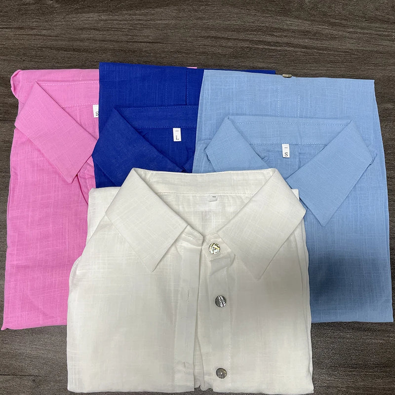 We.Fine Women's Shirt Elegant Long Sleeve Blouse Spring Vintage Basic Top Collar Cotton Shirt for Women