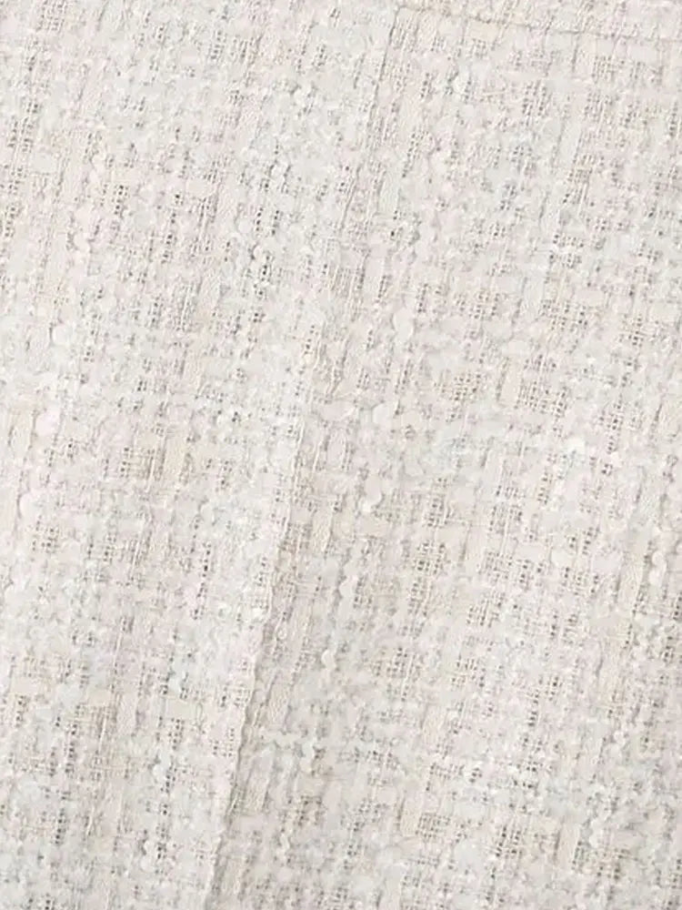 TRZA Women Fashion Tweed Double Breasted Blazer Coat Vintage Long Sleeve Flap Pockets Female Outerwear Chic Veste Femme