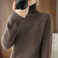 Fashion Basic Autumn Winter  Merino Wool Sweater Mock Neck Cashmere Pullover  Solid Color Soft Long Sleeve Clothing Tops