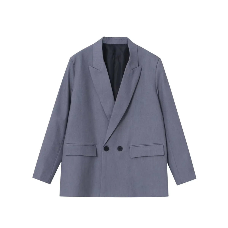 PB&ZASpring/Summer 2023 New Commuting Loose Leisure Fashion Suit Lapel Loose Double Breasted Blazer