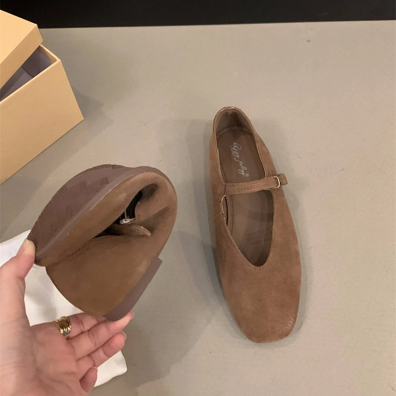 Bailamos  Spring New Brand Women Flats Round Toe Shallow Slip On Ladies Casual Ballet Shoes Soft Leather Eelgant Dress Shoes