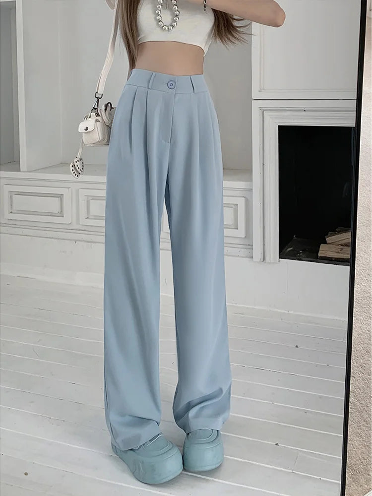 plus Size Women's Casual Loose Wide Leg Pants High Waist Slimming Trousers Versatile Autumn Faion Commute Sle Long Pants