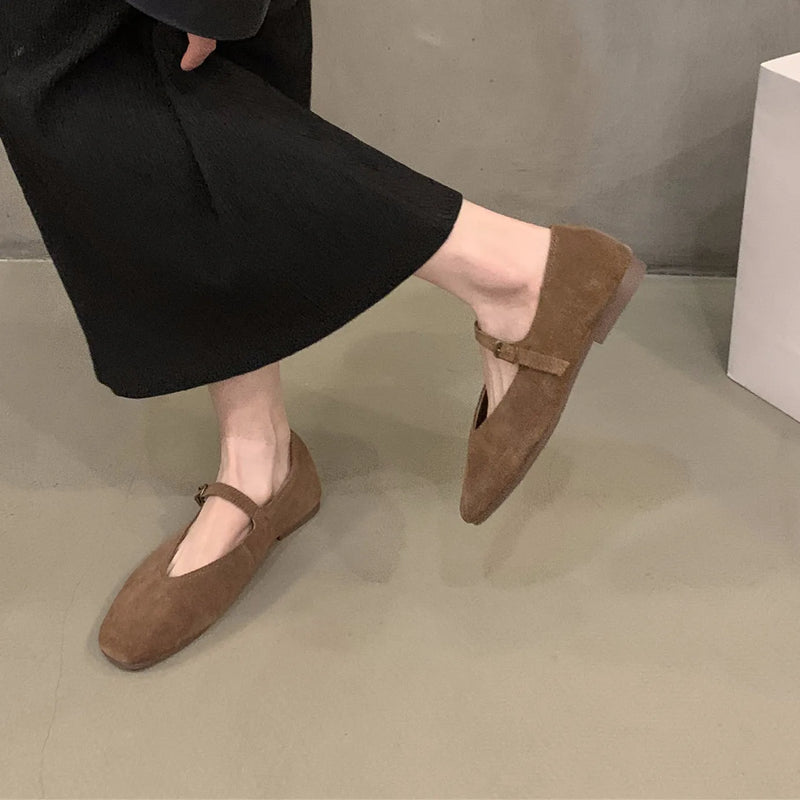 Bailamos  Spring New Brand Women Flats Round Toe Shallow Slip On Ladies Casual Ballet Shoes Soft Leather Eelgant Dress Shoes