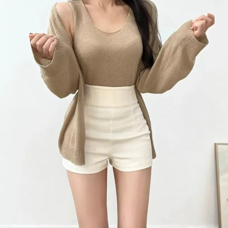 New Women's High-waisted Slimming Spandex Shorts Sexy Tightening Hip Covering Versatile Casual Heat Pants Autumn