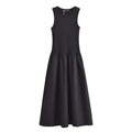 HXAO Khaki Elegant Long Dresses 2025 Women's Spring Sleeveless Black Dresses Fashion Casual Party Y2k Dress Vestidos For Female