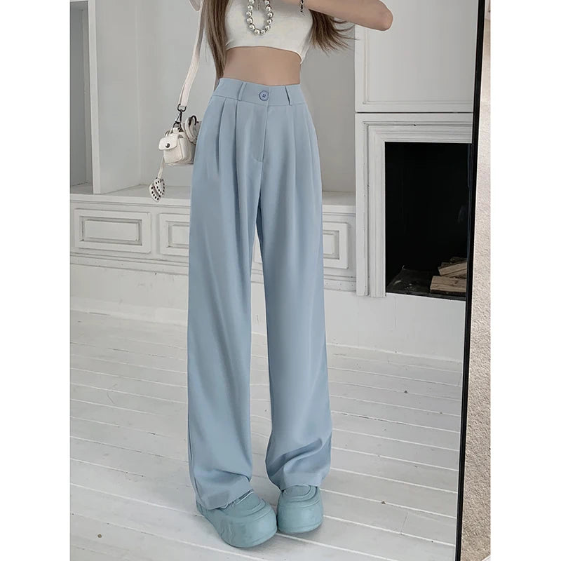 plus Size Women's Casual Loose Wide Leg Pants High Waist Slimming Trousers Versatile Autumn Faion Commute Sle Long Pants