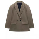 PB&ZASpring/Summer 2023 New Commuting Loose Leisure Fashion Suit Lapel Loose Double Breasted Blazer