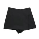 MUJER  Asymmetric Skort For Women Black High Waist Mini Skirt Shorts Women Casual Bermuda Shorts Woman Summer Skirt Shorts