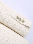 TRZA Women Fashion Tweed Double Breasted Blazer Coat Vintage Long Sleeve Flap Pockets Female Outerwear Chic Veste Femme