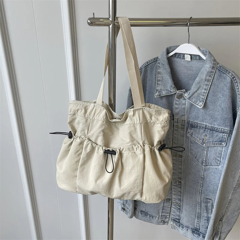 1 Piece Large Capacity Tote Bag fashion Shoulder Canvas Bag Work Commuting Bucket Bag