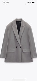 PB&ZASpring/Summer 2023 New Commuting Loose Leisure Fashion Suit Lapel Loose Double Breasted Blazer